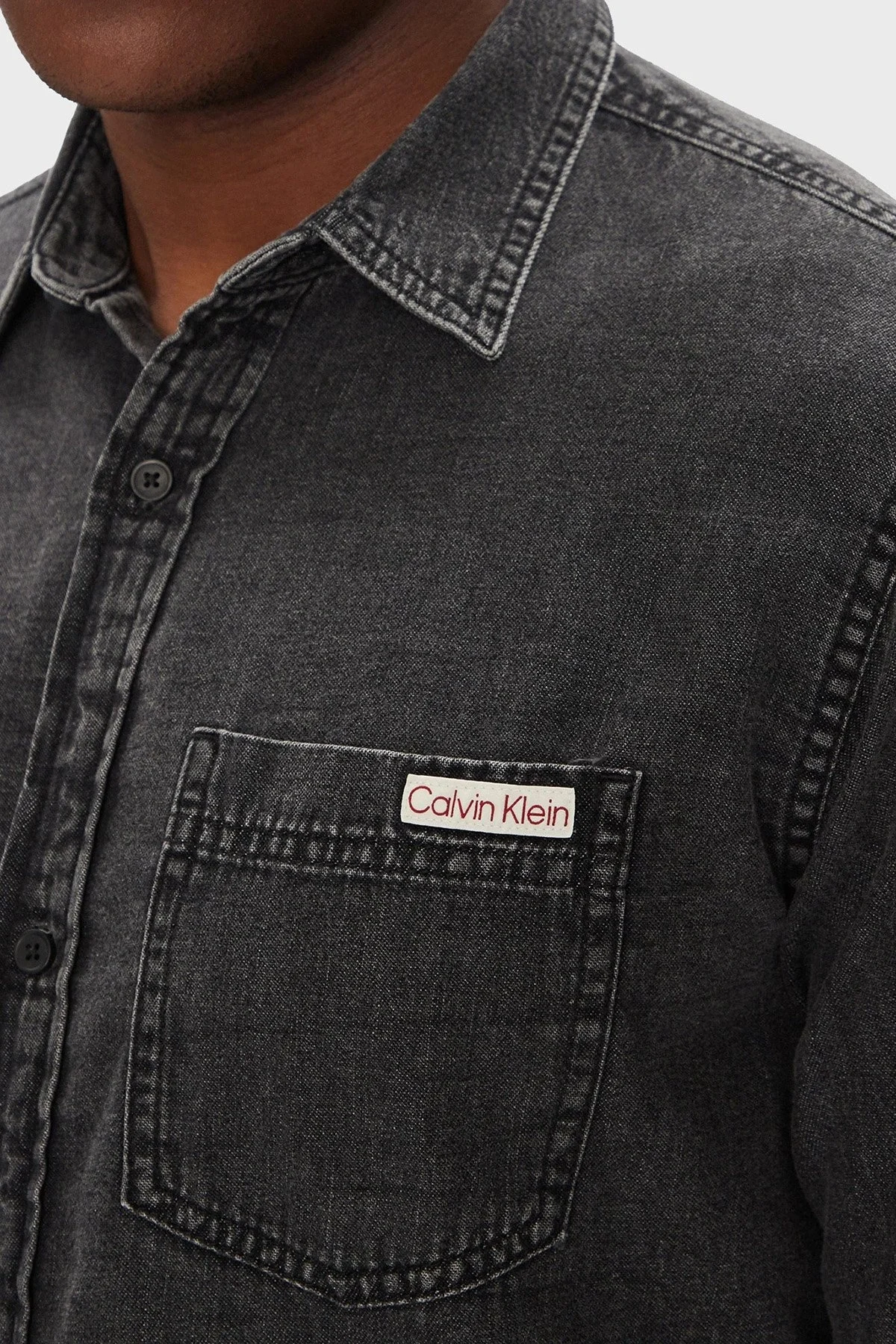 Calvin Klein Denim Shirts Erkek Siyah Gömlek LV040BM733-KQB
