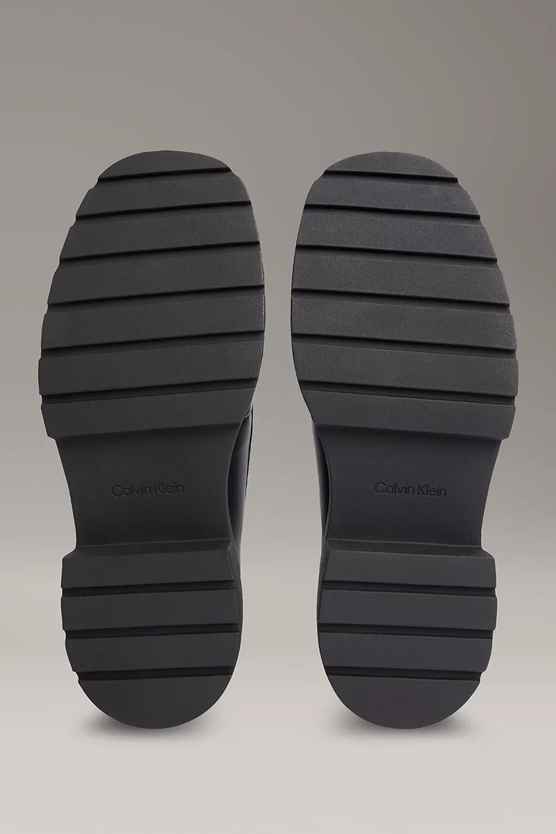 Calvin Klein Deri Kalın Tabanlı Combat Kadın  Siyah Loafer YW0YW01862-BEH