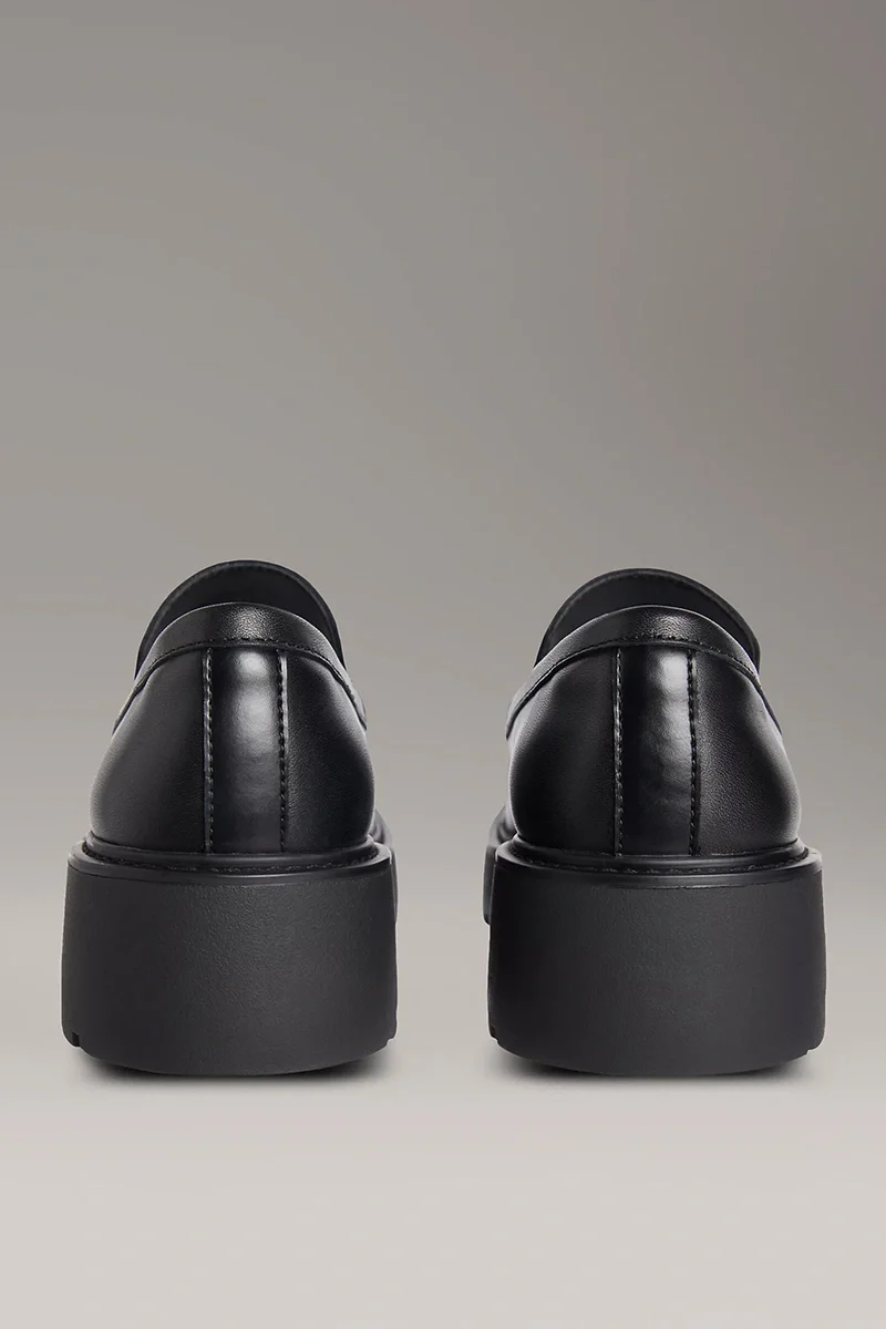 Calvin Klein Deri Kalın Tabanlı Combat Kadın  Siyah Loafer YW0YW01862-BEH