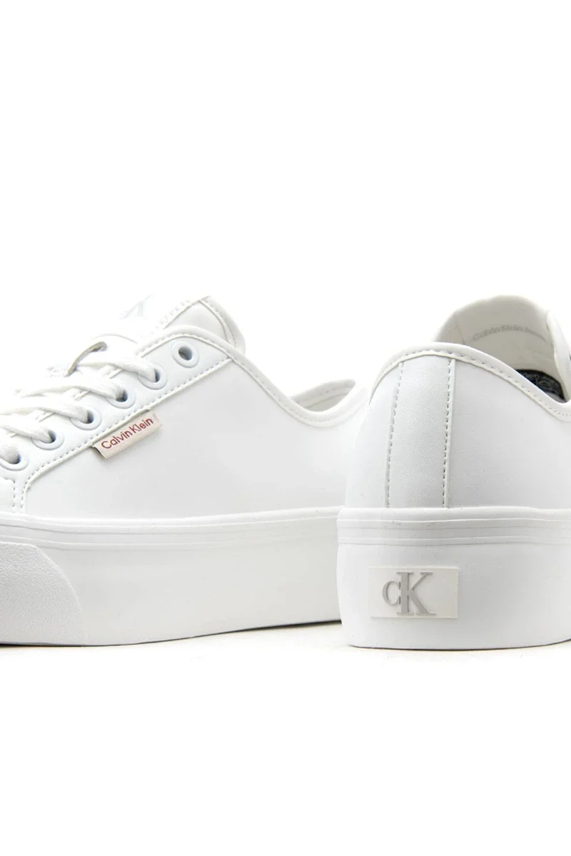 Calvin Klein Kadın Deri Düz Platform Beyaz Sneaker YW0YW01886-YAF