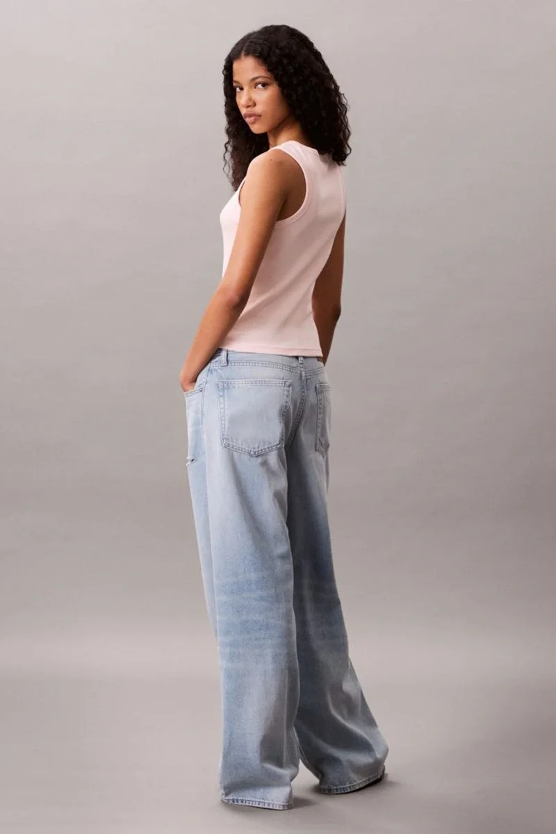 Calvin Klein Kadın Etiketli Pamuklu Fitilli Pembe Bluz LV047C201G-VI7