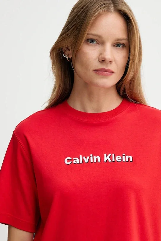 Calvin Klein Kısa Kollu 2 Renkli 3D Nakışlı Logolu Kadın T-shirt LV047D205G-VTW