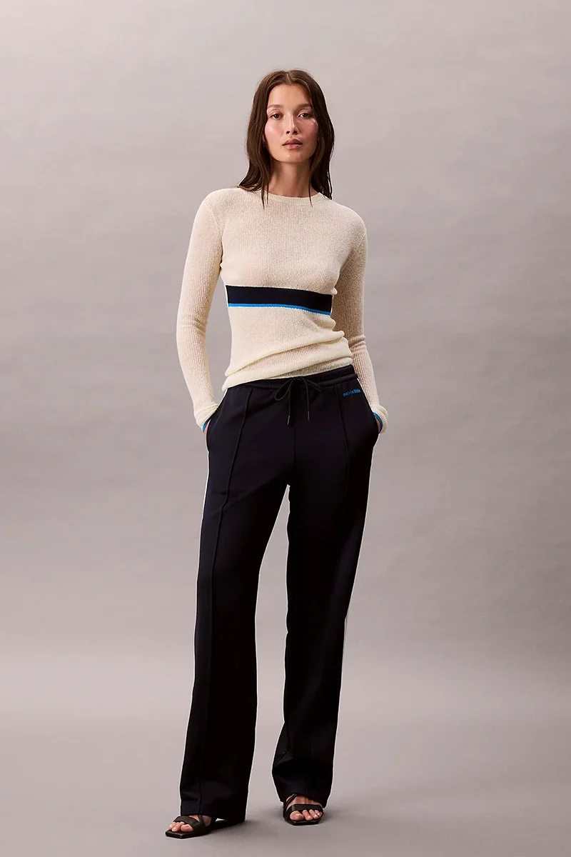 Calvin Klein Parlak Görünümlü Penye Eşofman Altı Kadın Siyah  Eşofman Altı LV144C239G-CEF