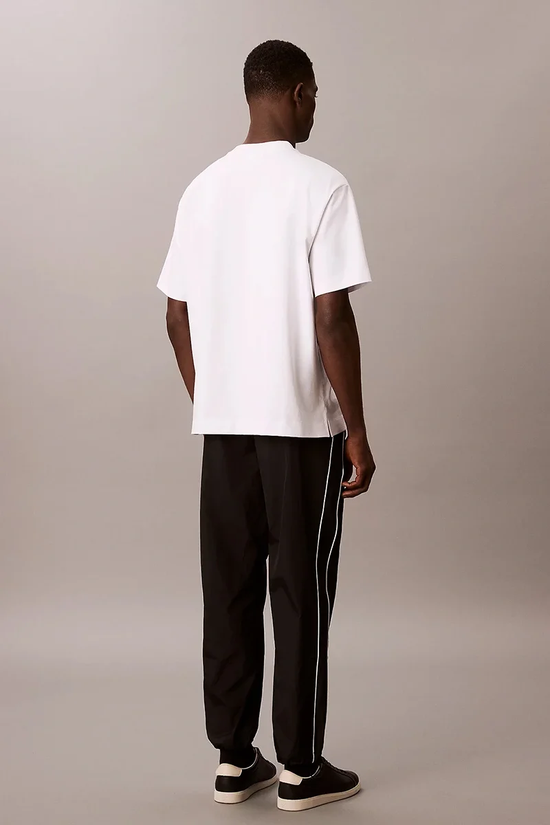 Calvin Klein Rahat Kesim Kırışık Eşofman Altı Erkek  Beyaz Pantolon LV04RC522G-UB1