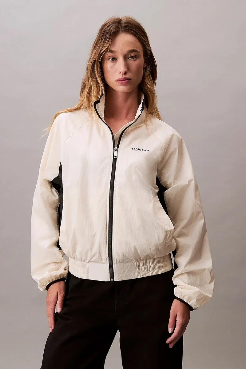 Calvin Klein Retro Eşofman Üstü Kadın Bej Ceket LV047C506G-YAS