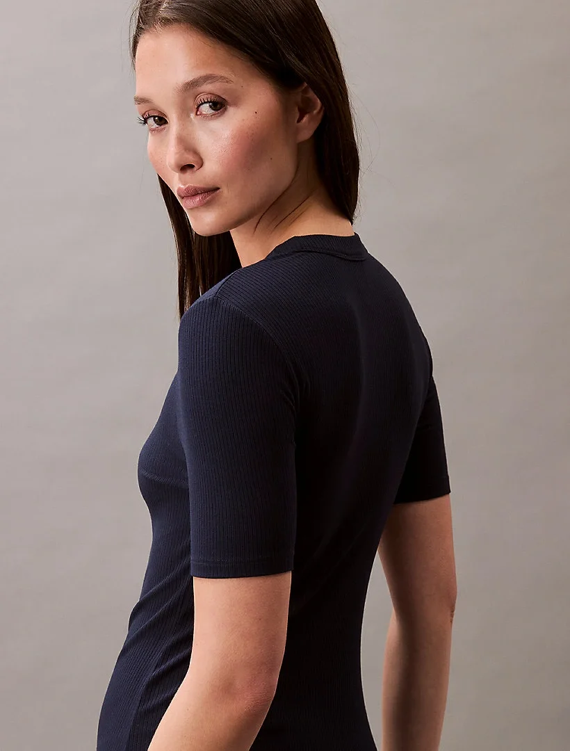 Calvin Klein Rib Kadın Mavi Elbise LV044C902G-CEF