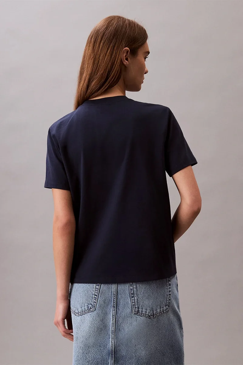 Calvin Klein Standard Logo Kadın Mavi T-shirt LV047B865G-CEF
