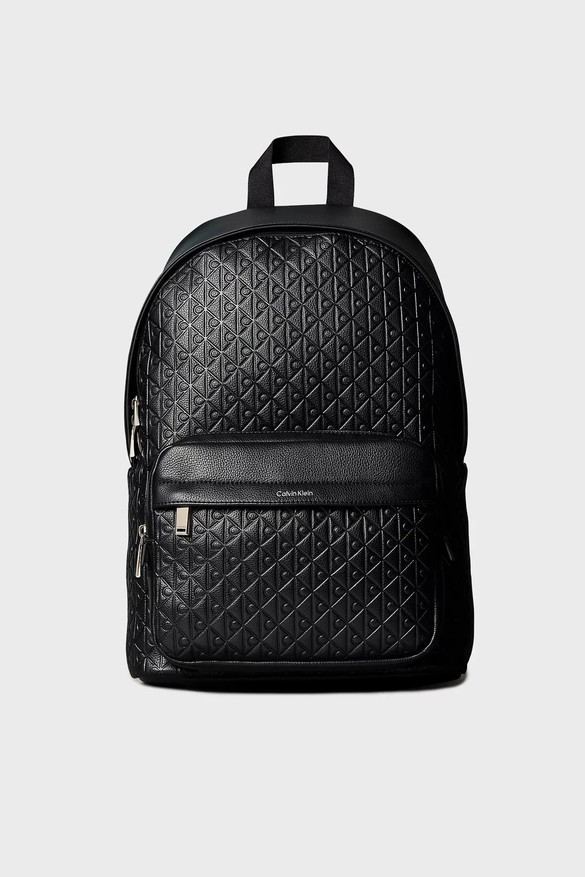 Calvin Klein Kabartma Logolu Yuvarlak Erkek Siyah Sırt Çantası LV04D3202G-UB1