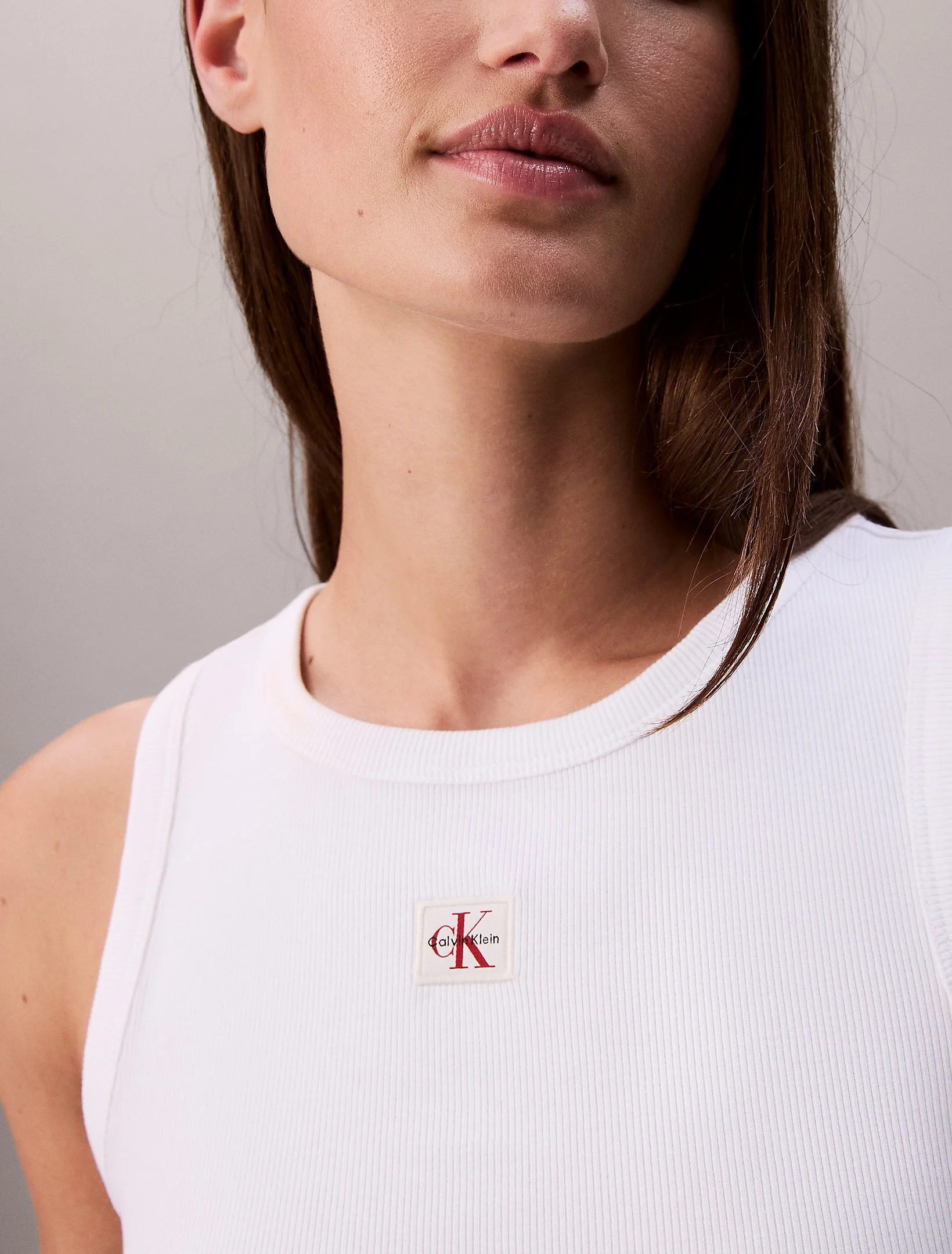 Calvin Klein Kadın Etiketli Pamuklu Fitilli Beyaz Bluz LV047C201G-YAA