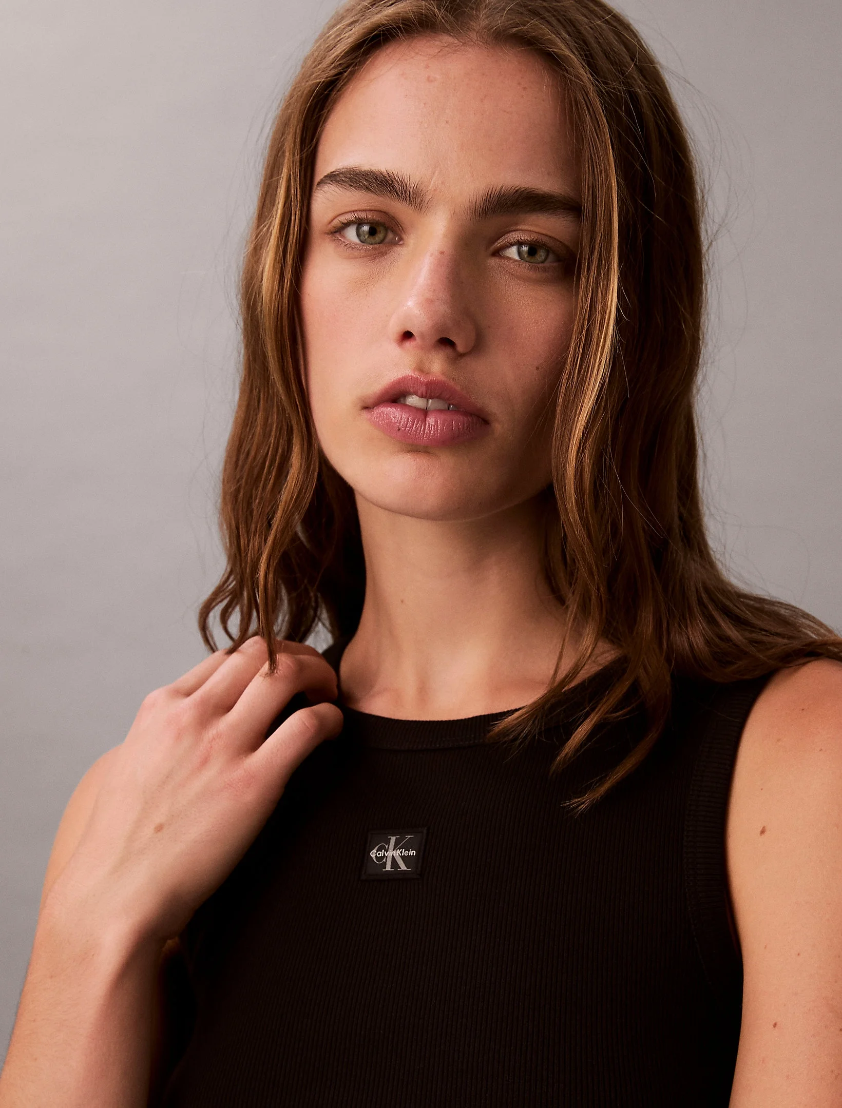 Calvin Klein Kadın Etiketli Pamuklu Fitilli Siyah Bluz LV047C201G-UB1