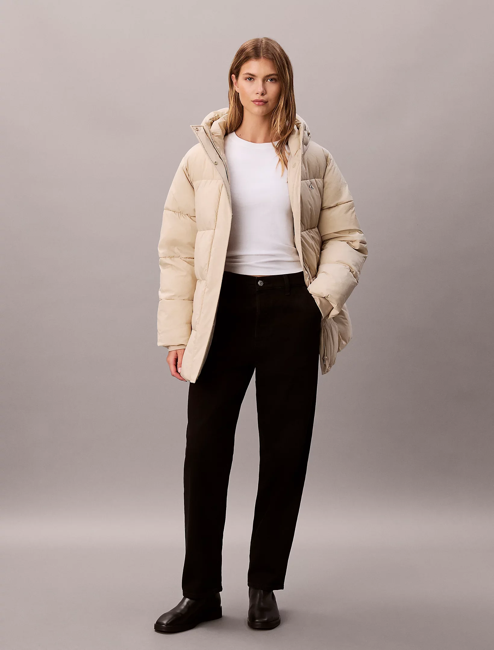 Calvin Klein Kemerli Orta Kalınlıkta Şişme Kadın Kahverengi  Mont  LV047D507G-NSU