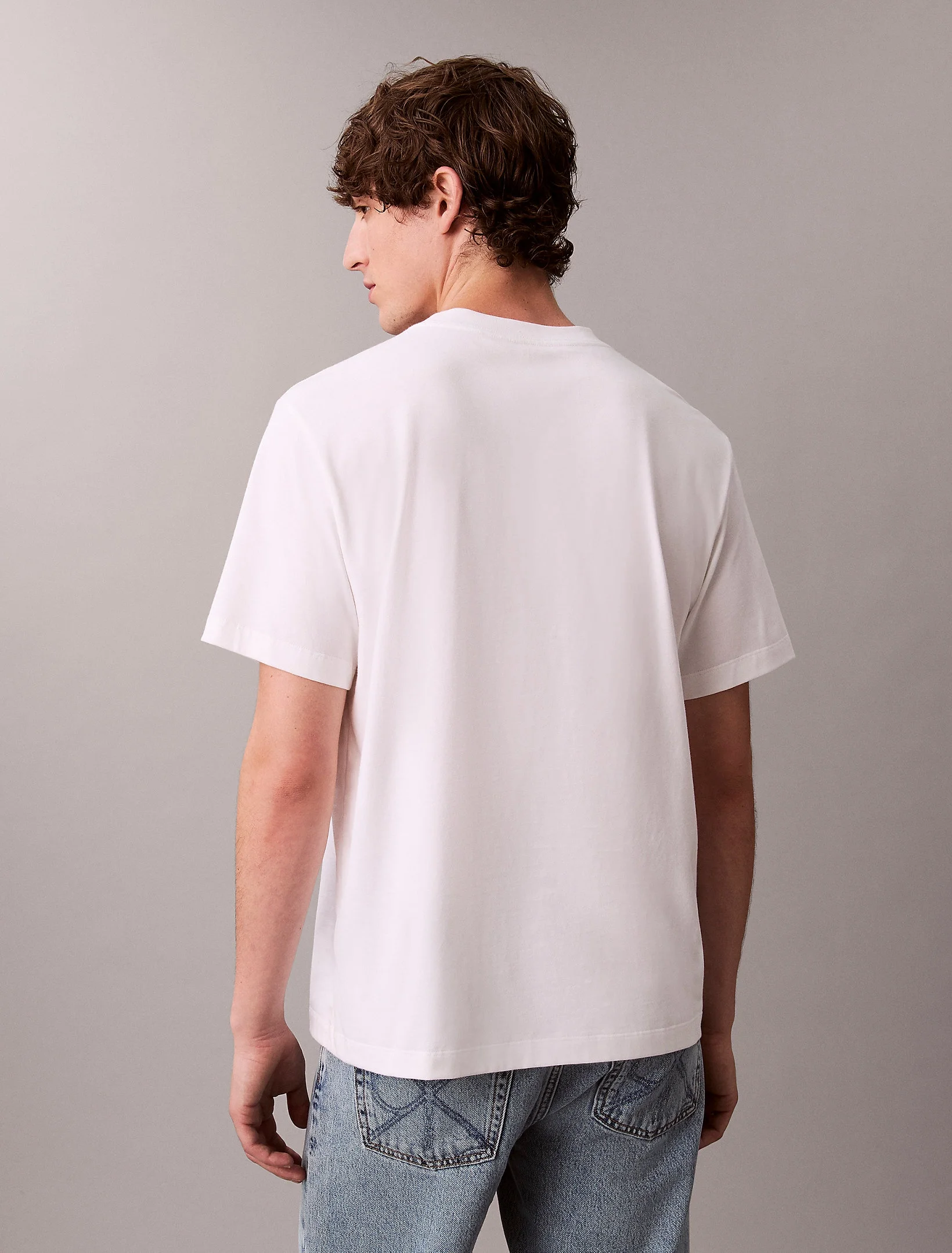 Calvin Klein Kısa Kollu 20s Calvin Matchbox Grafik Baskılı Erkek Beyaz T-shirt LV04RE802G-YAA