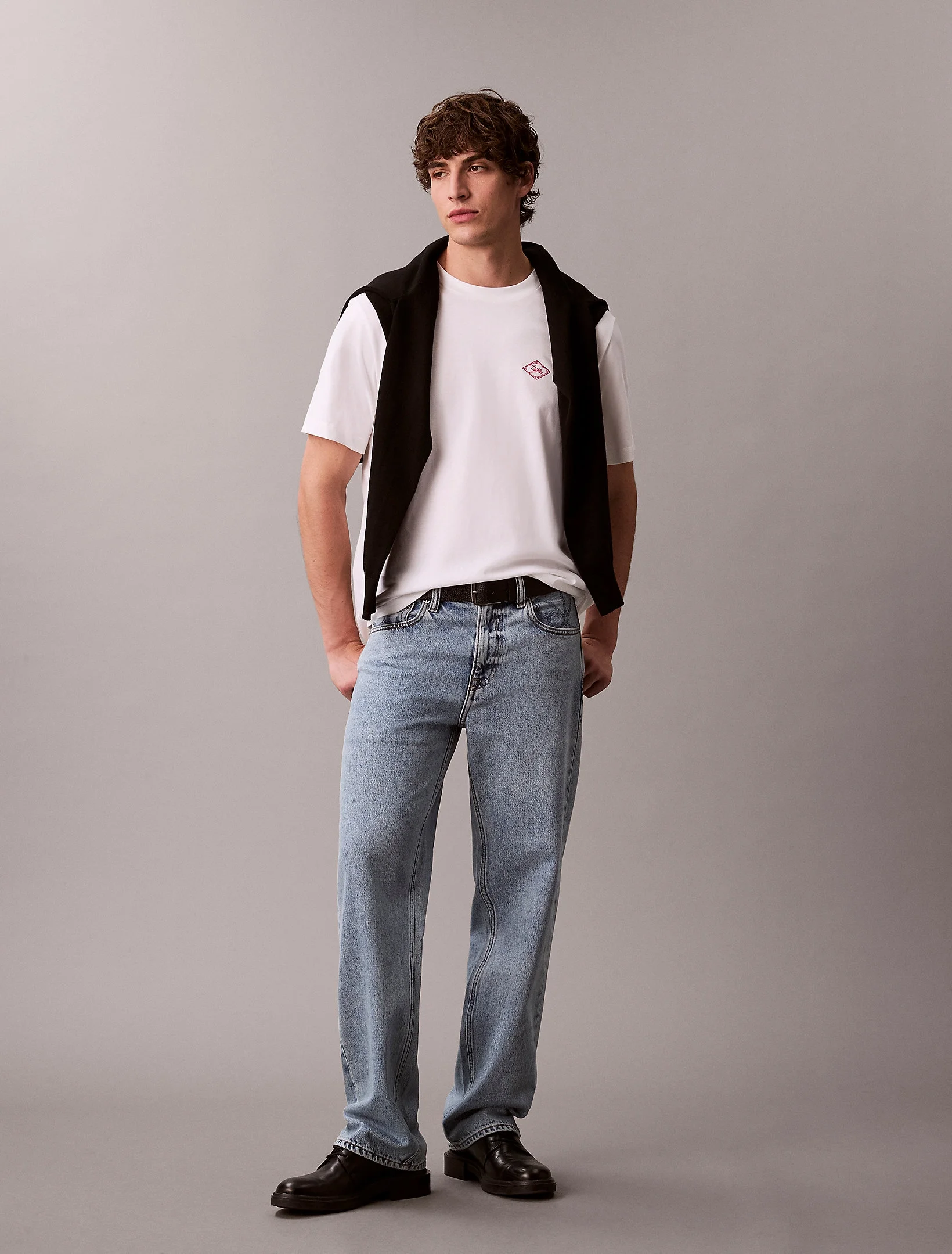 Calvin Klein Kısa Kollu 20s Calvin Matchbox Grafik Baskılı Erkek Beyaz T-shirt LV04RE802G-YAA