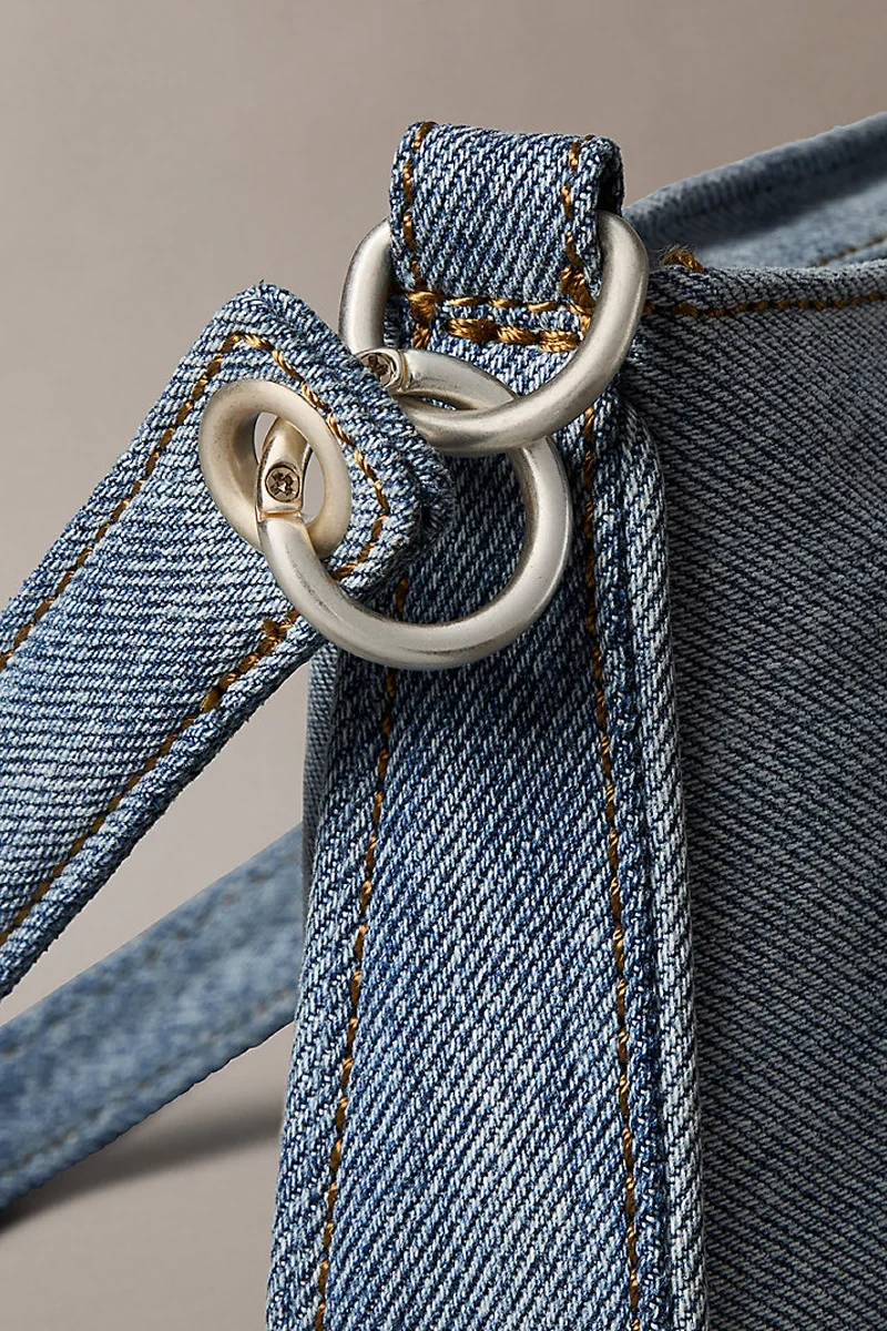 Calvin Klein Logo Denim Kadın Mavi Omuz Çanta LV04F3217G-VGO