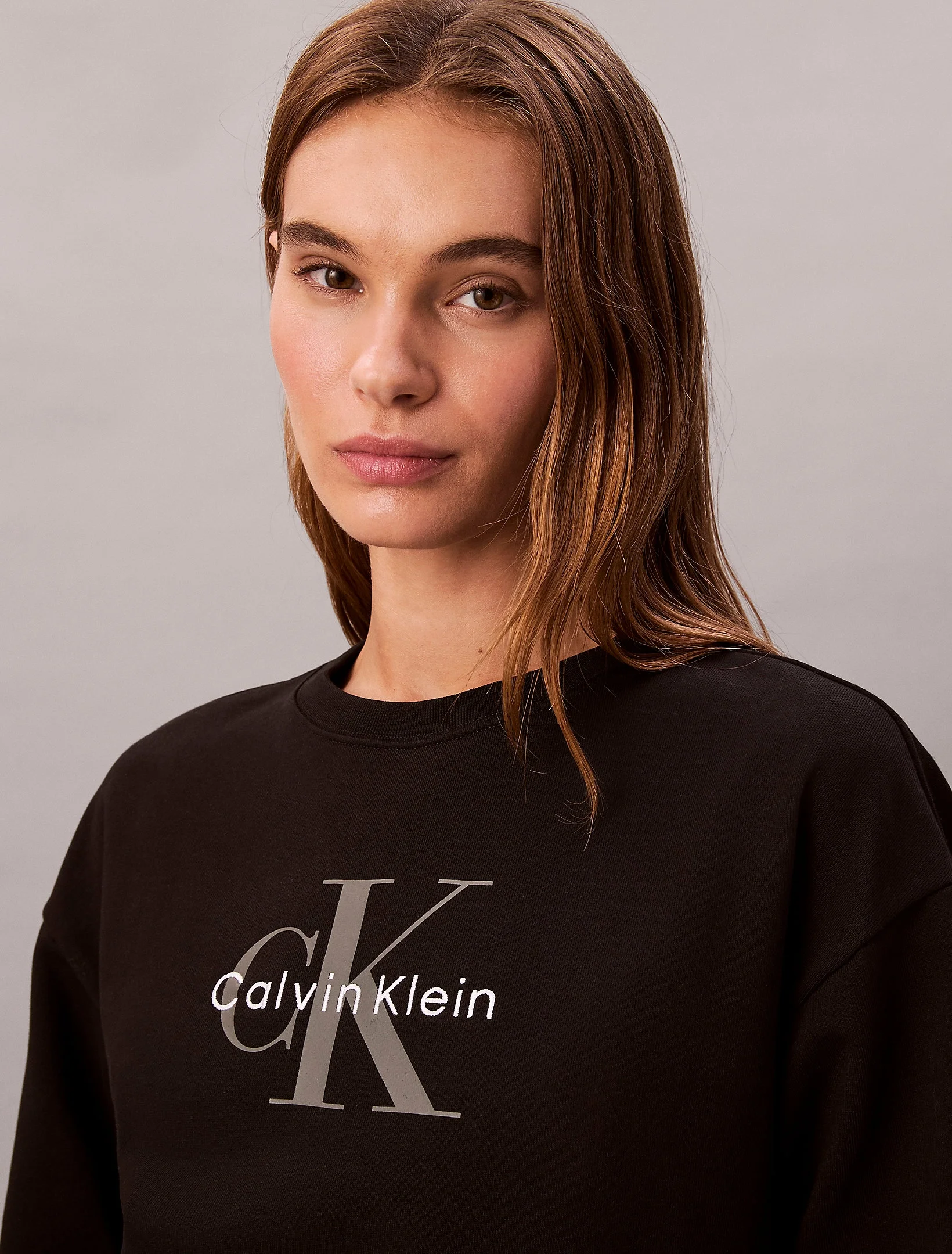 Calvin Klein LS MNLG FRNCH TRRY R Kadın  Sweatshirt  LV047B234G-UB1