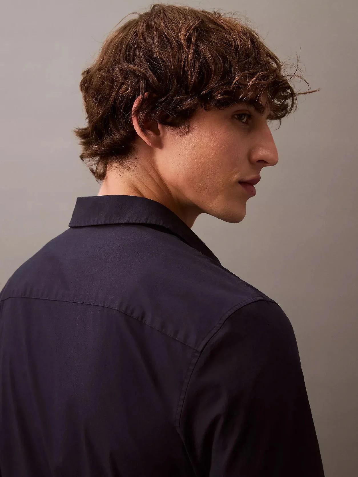 Calvin Klein LS SOLID STRETCH SLIM SHIRT Erkek MAVİ Gömlek LV04LB145G-CEF