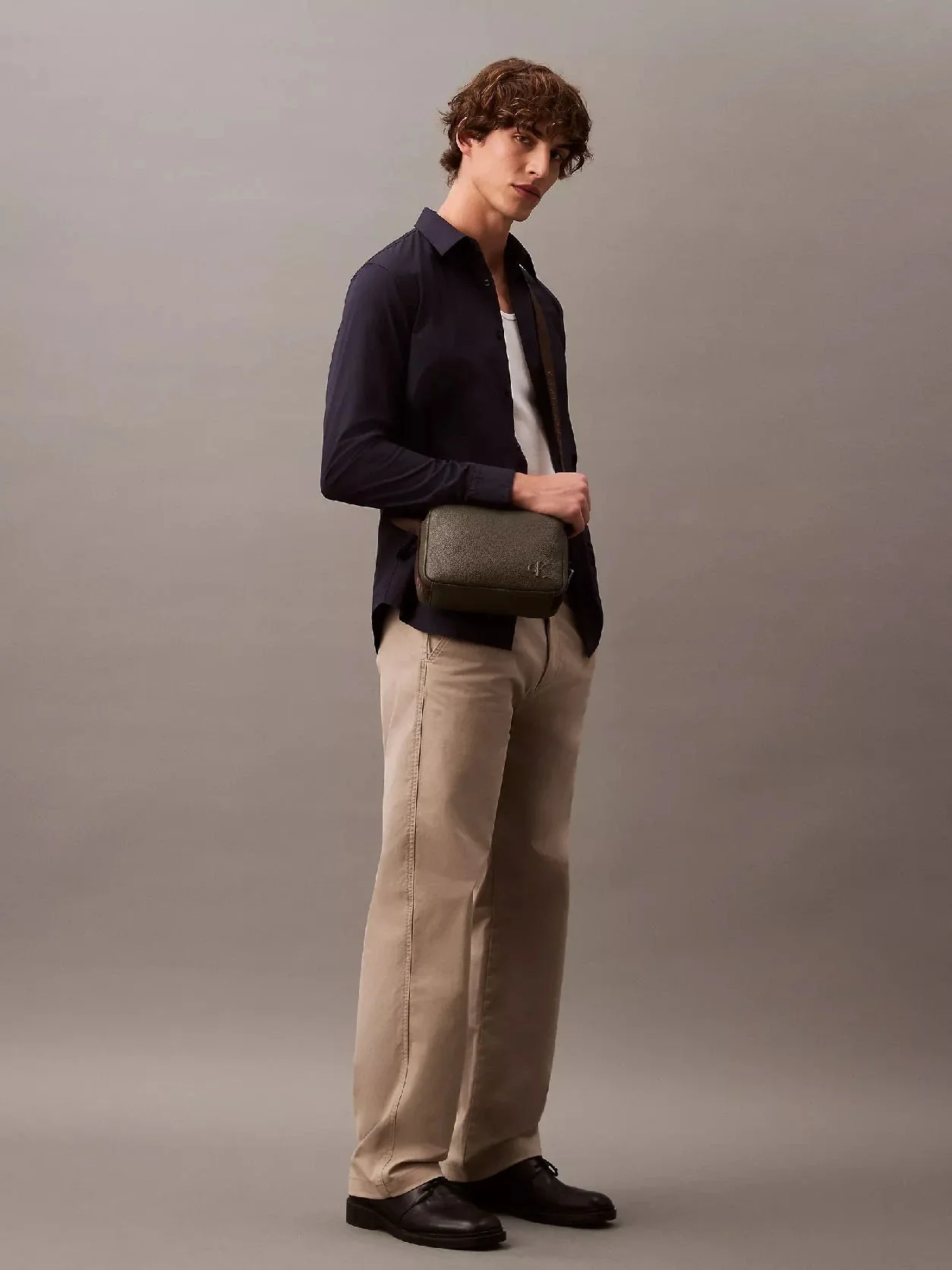 Calvin Klein LS SOLID STRETCH SLIM SHIRT Erkek MAVİ Gömlek LV04LB145G-CEF