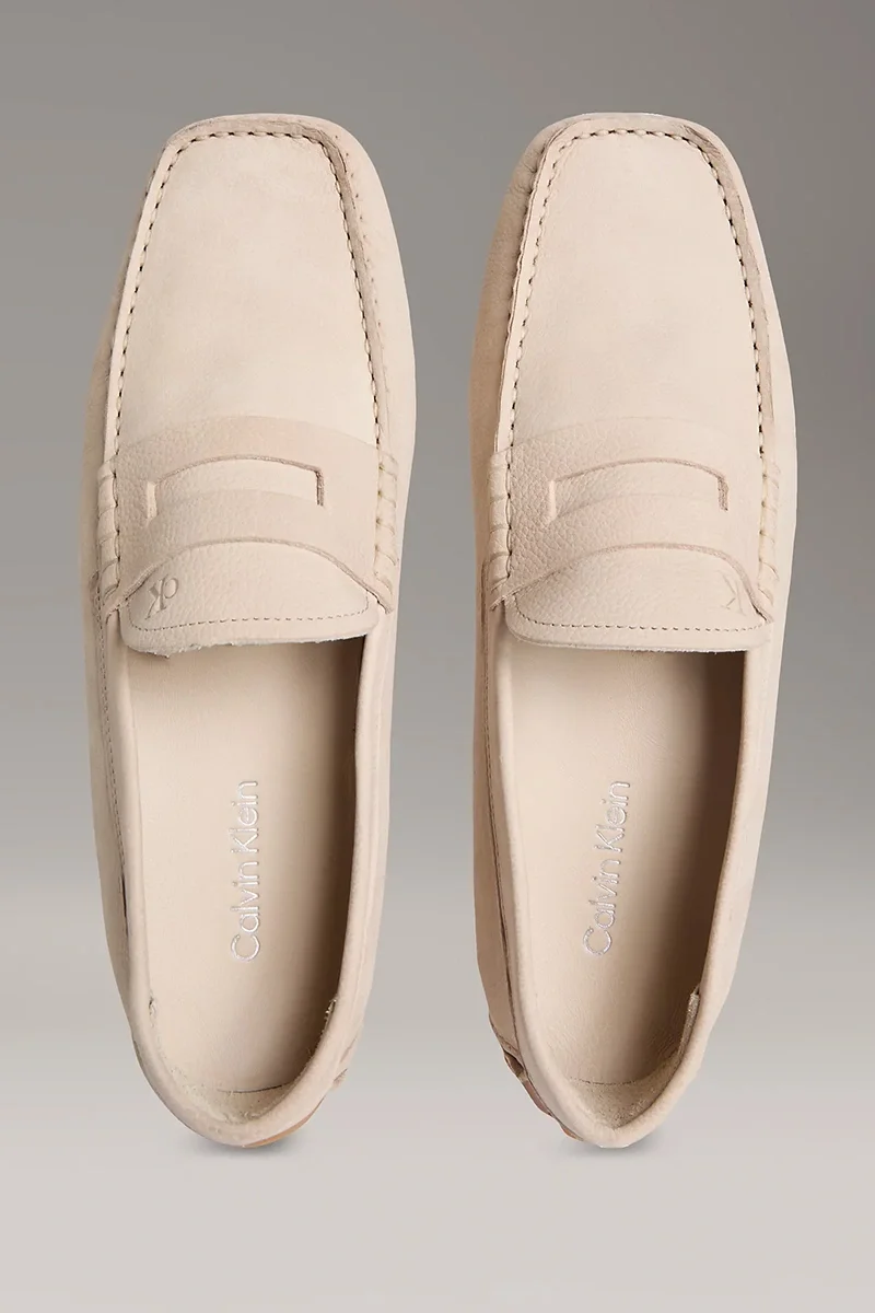 Calvin Klein Nubuk Penny Driver Erkek  Bej  Loafer  HM0HM01866-ACE