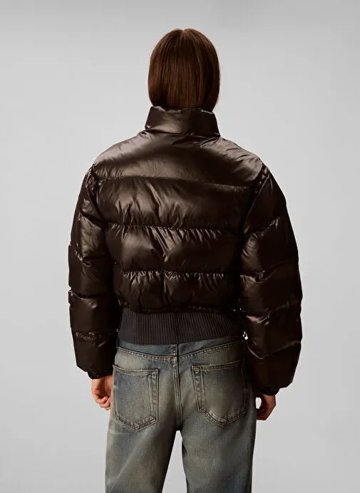 Calvin Klein Parlak Kısa Şişme Kadın Siyah  Mont  LV047D504G-UB1