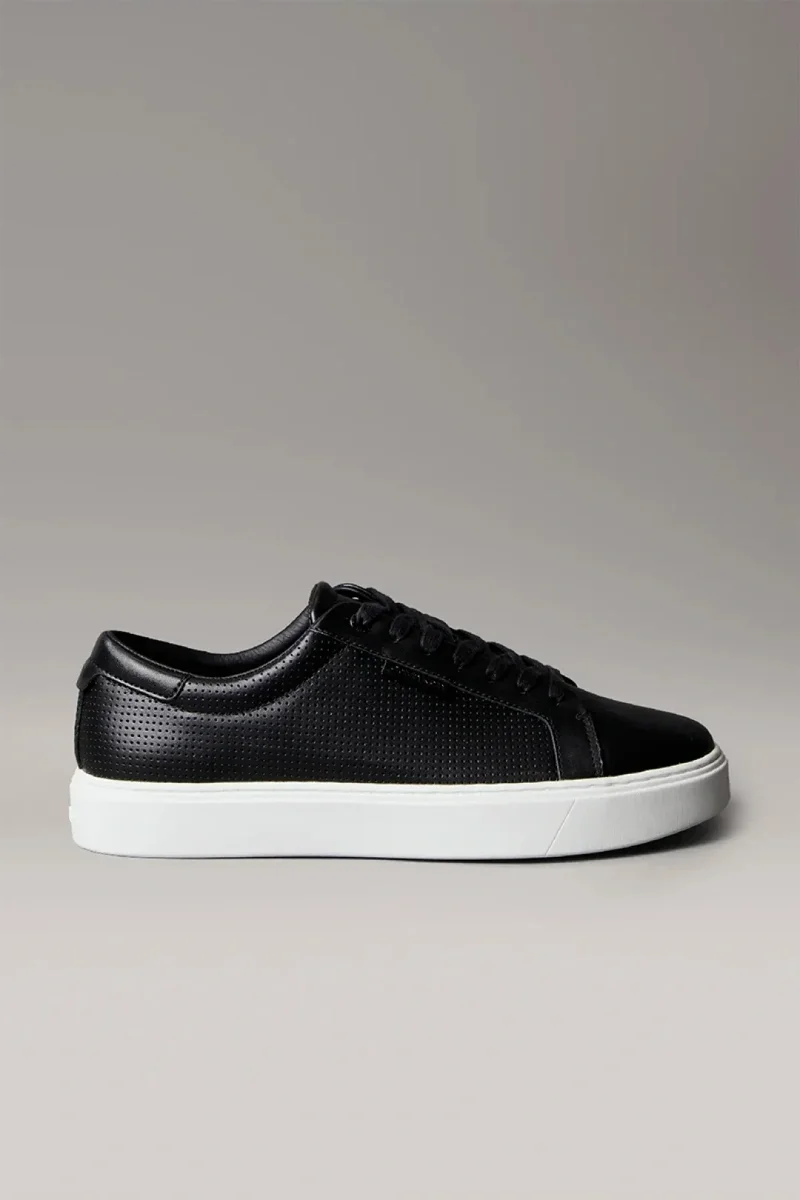Calvin Klein Perfore Deri Bileksiz Düz Taban Erkek  Siyah Sneaker HM0HM01870-0GM