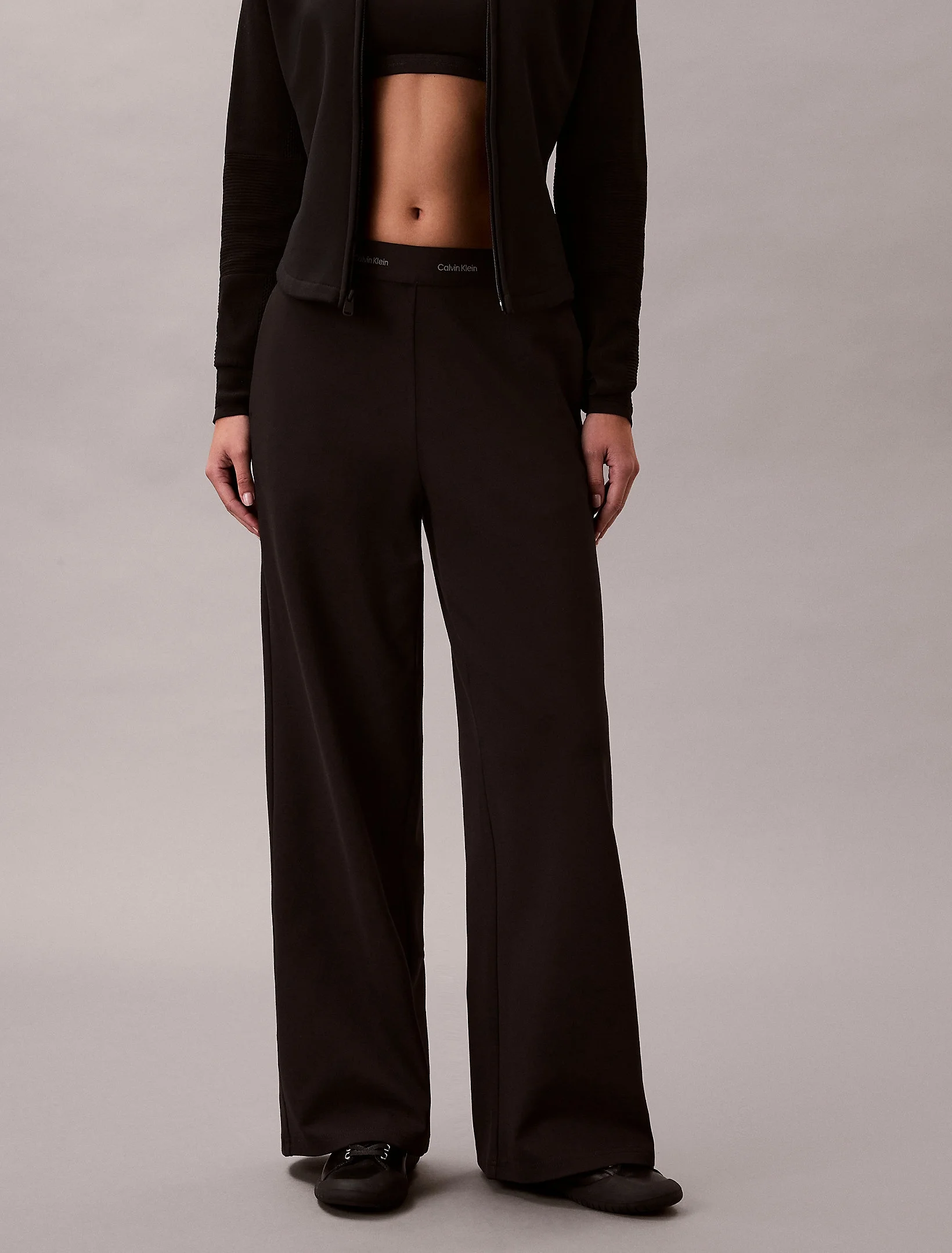 Calvin Klein Ponte Logolu Bel Bantlı Kadın Siyah Eşofman Altı LV044E622G-UB1