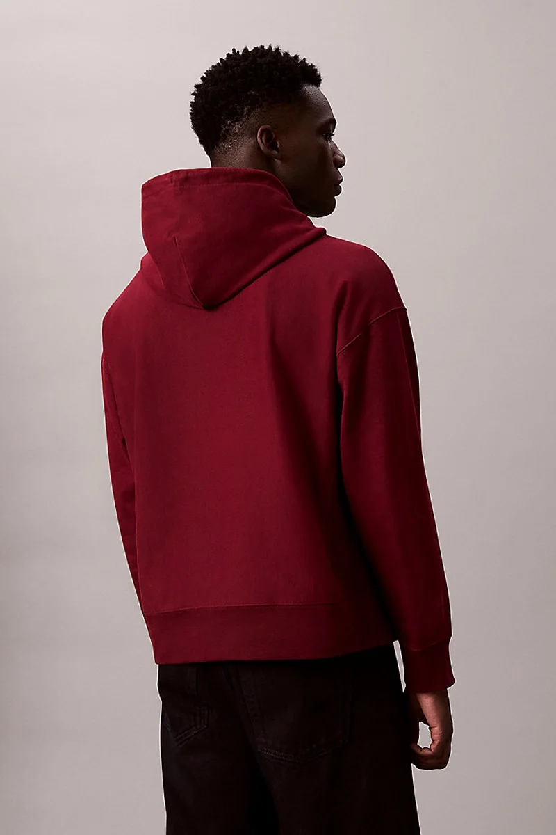 Calvin Klein Premium Penye Mikro Monologolu Erkek Kırmızı Sweatshirt LV04RC281G-WCV