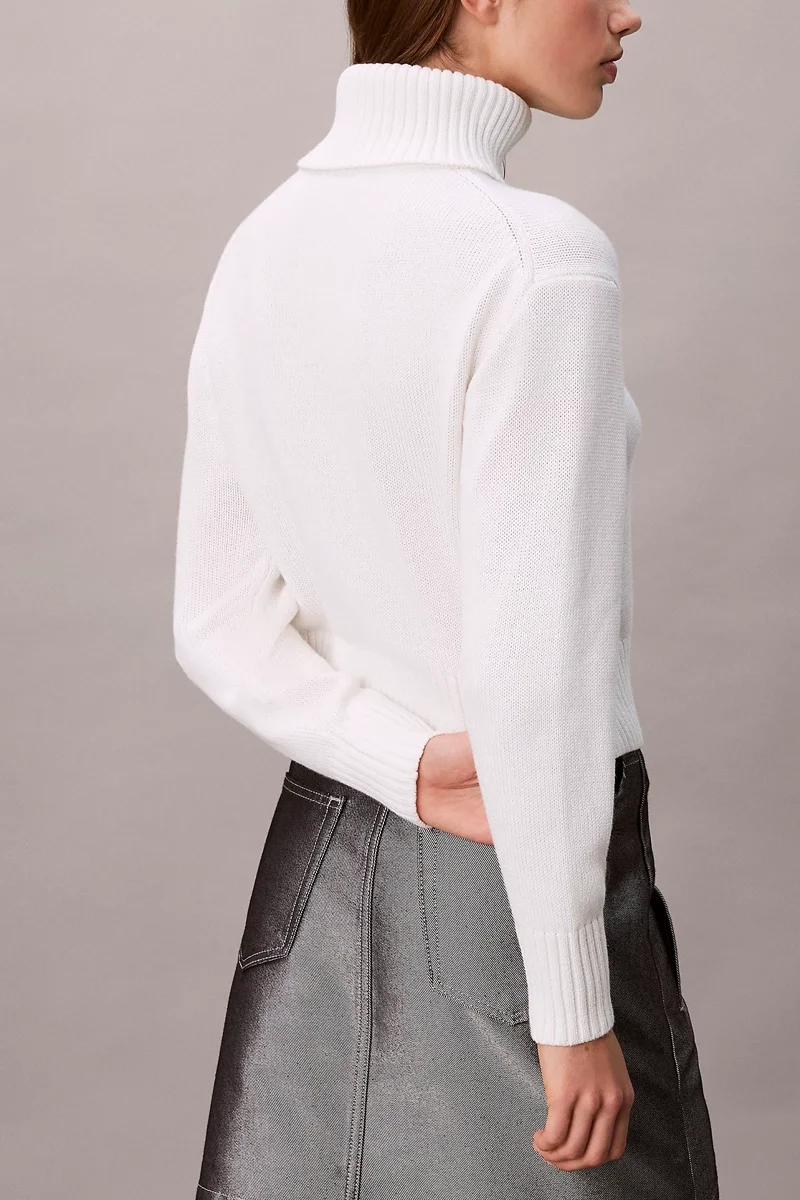 Calvin Klein Şönil Monologo Kadın Beyaz Kazak LV047D354G-YAA