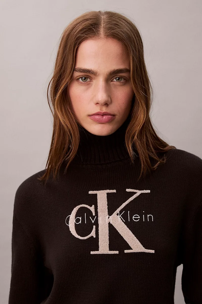 Calvin Klein Şönil Monologo Kadın Siyah Kazak LV047D354G-UB1