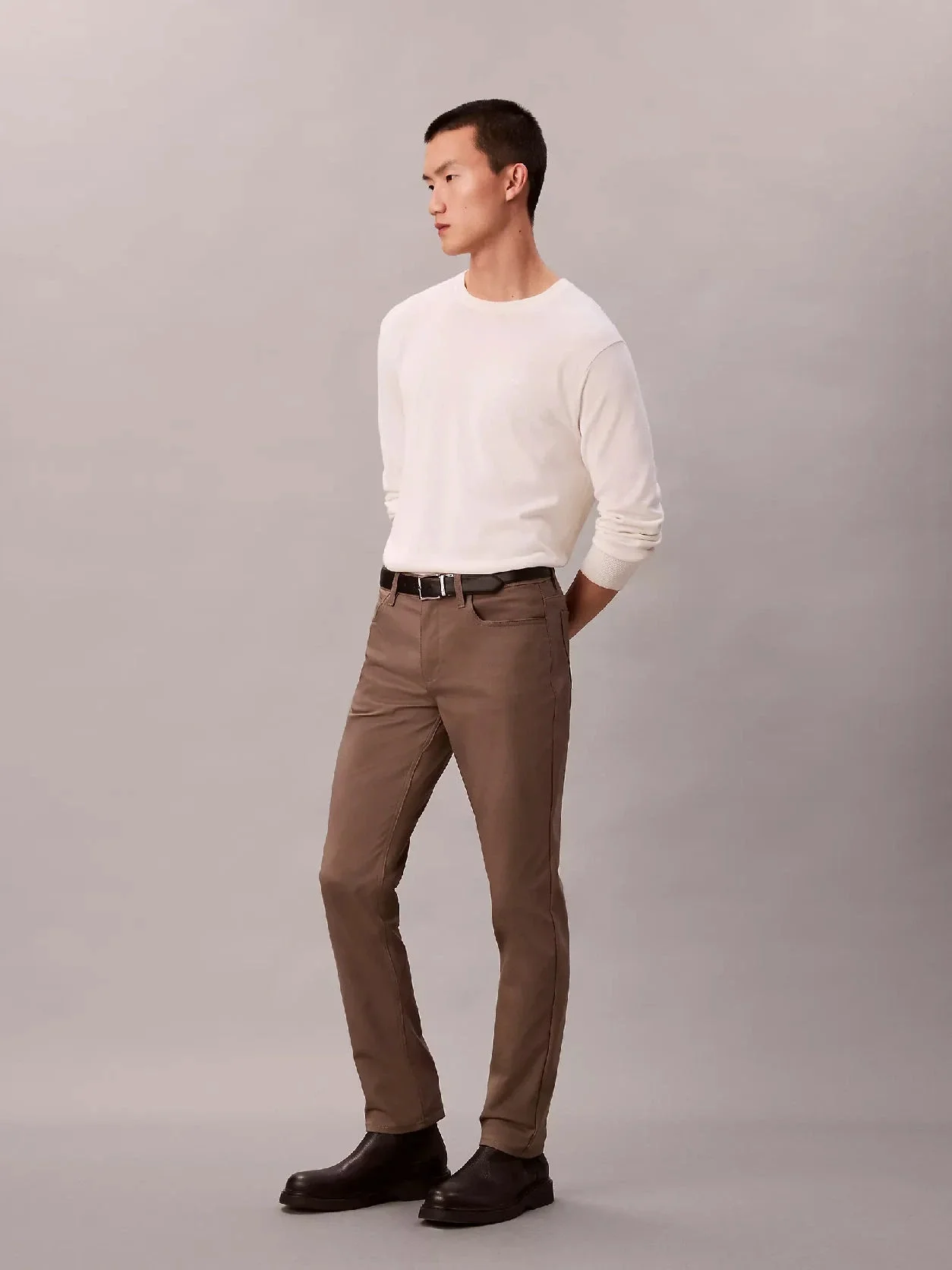 Calvin Klein Stretch 5Pkt Pant Erkek Gri Pantolon LV040VM614-PDK