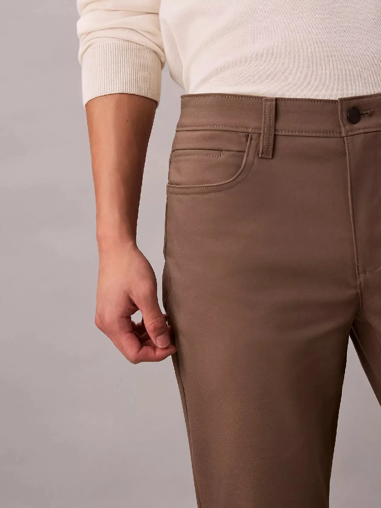 Calvin Klein Stretch 5Pkt Pant Erkek Gri Pantolon LV040VM614-PDK