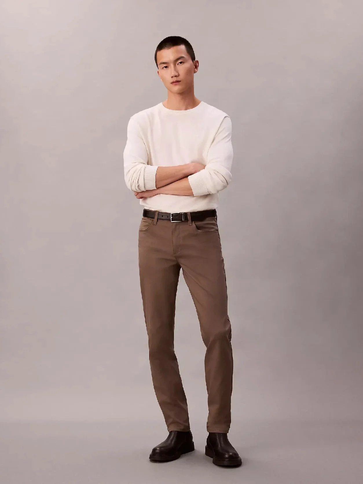 Calvin Klein Stretch 5Pkt Pant Erkek Gri Pantolon LV040VM614-PDK