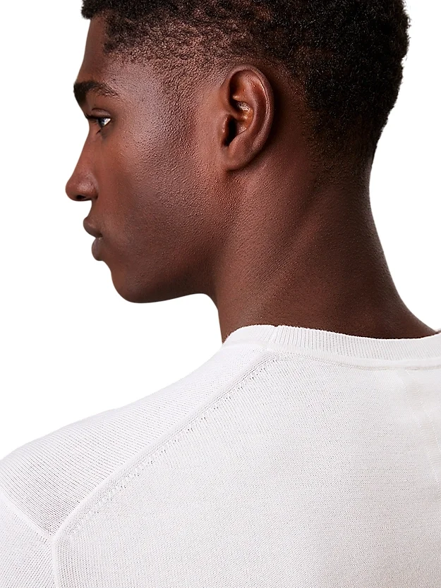 Calvin Klein Supima Cotton Erkek Beyaz Sweatshirt  LV040BM343-YAS