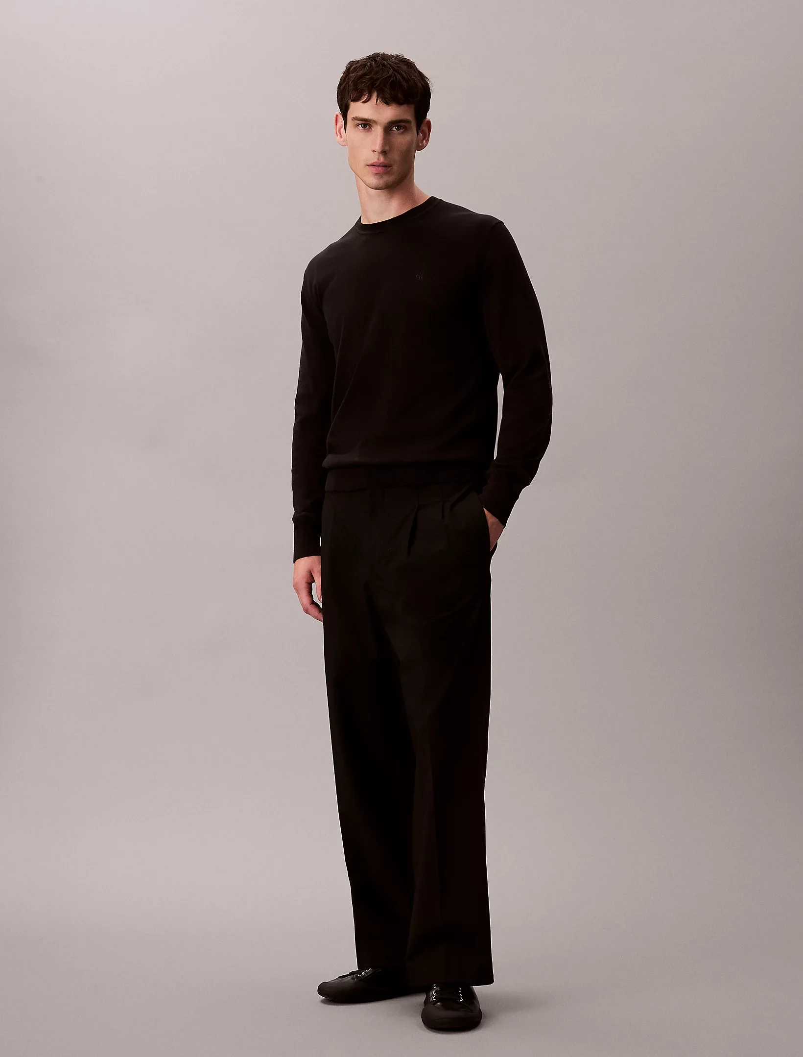 Calvin Klein Supima Cotton Erkek Siyah Sweatshirt LV040BM343-UB1