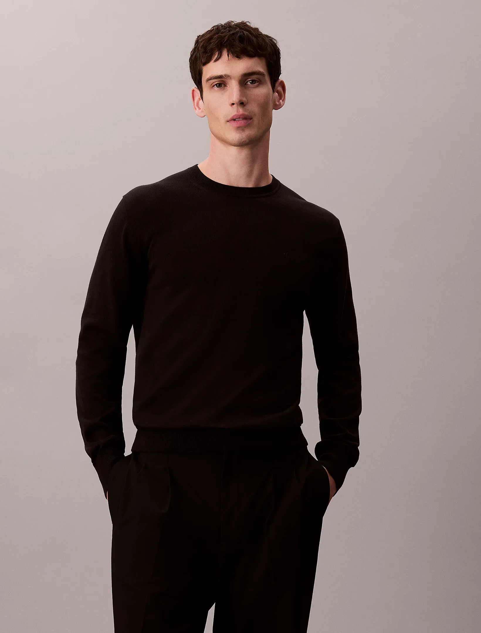 Calvin Klein Supima Cotton Erkek Siyah Sweatshirt LV040BM343-UB1