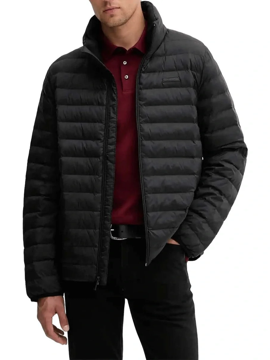 Calvin Klein Uzun Kollu Hafif Naylon Kapitone Erkek  Mont  LV04LC506G-UB1