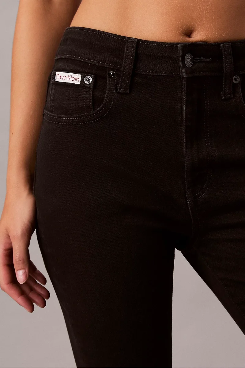 Calvin Klein Yüksek Bel İspanyol Paça CK Klasik Siyah Kadın Siyah Jeans LV047B942G-JW4