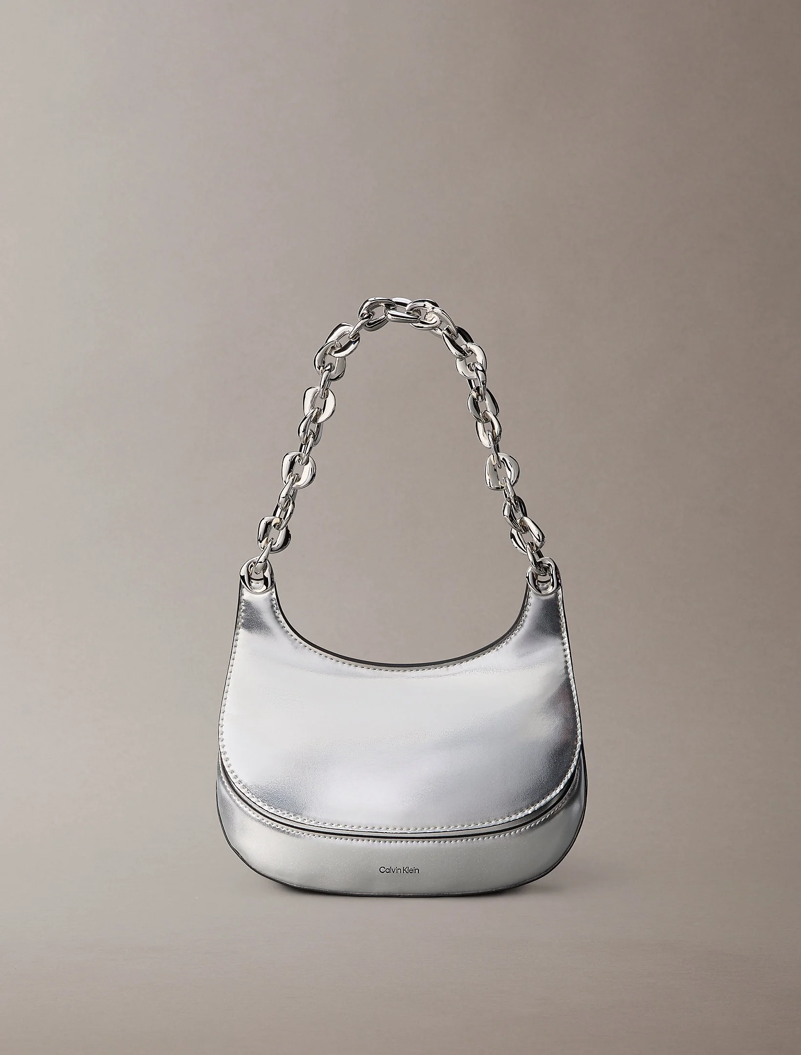 Calvin Klein Zincirli Omuz Kadın Metalik Gri Çapraz Çanta LV04F3404G-3JH