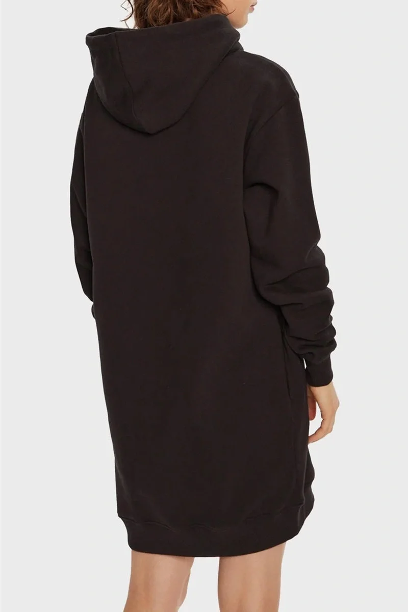 Calvin Klein CHENILLE MONOLOGO HOODIE DRESS Kadın SİYAH Elbise J20J224685-BEH