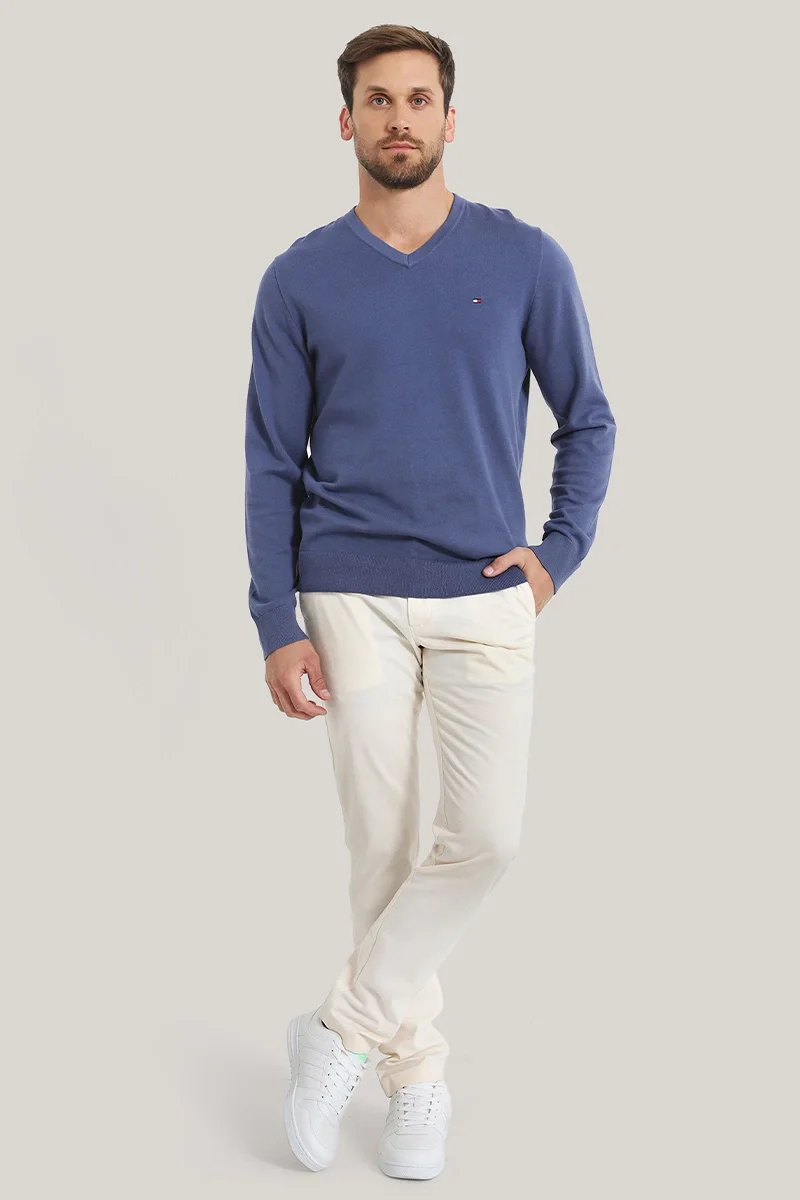 Tommy Hilfiger CHINO BLEECKER 1985 PIMA COTTON Erkek Beyaz Pantolon MW0MW26619AEF