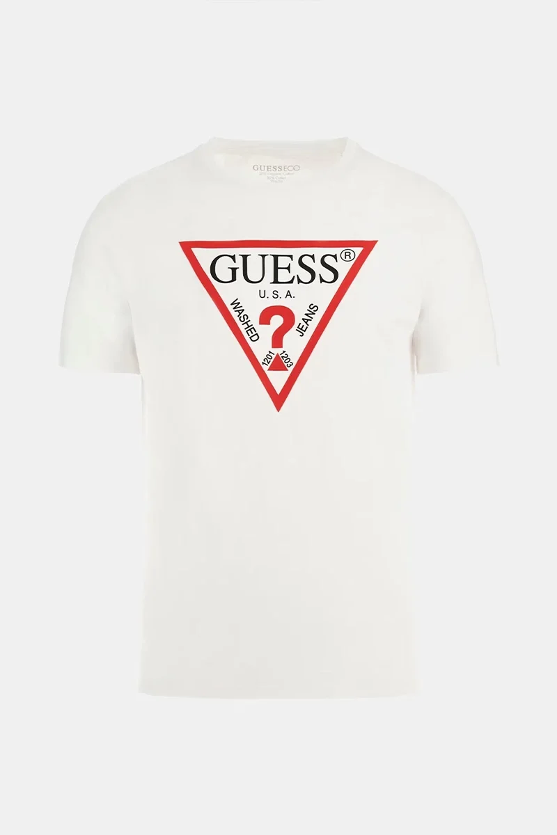 Guess Original Logo Erkek Beyaz Slim Fit T-Shirt M2YI71I3Z14-G011