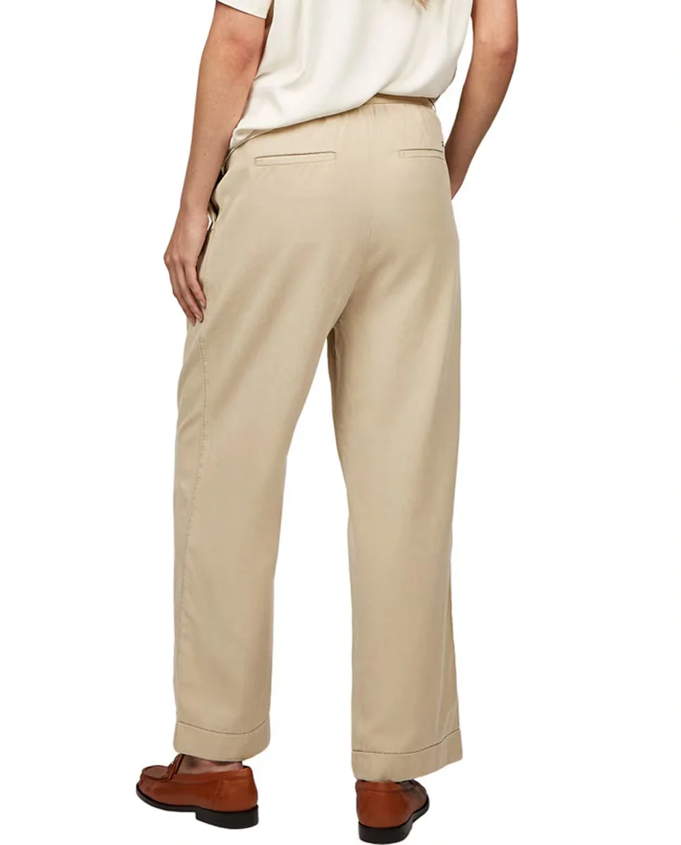 Tommy Hilfiger CO BLEND RLXD STR PULL ON CHINO Kadın  Pantolon WW0WW45589AEG