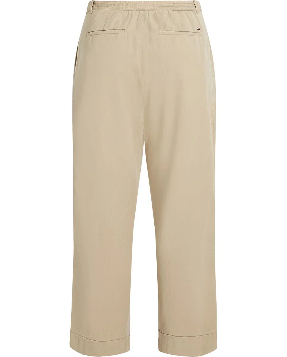 Tommy Hilfiger CO BLEND RLXD STR PULL ON CHINO Kadın  Pantolon WW0WW45589AEG