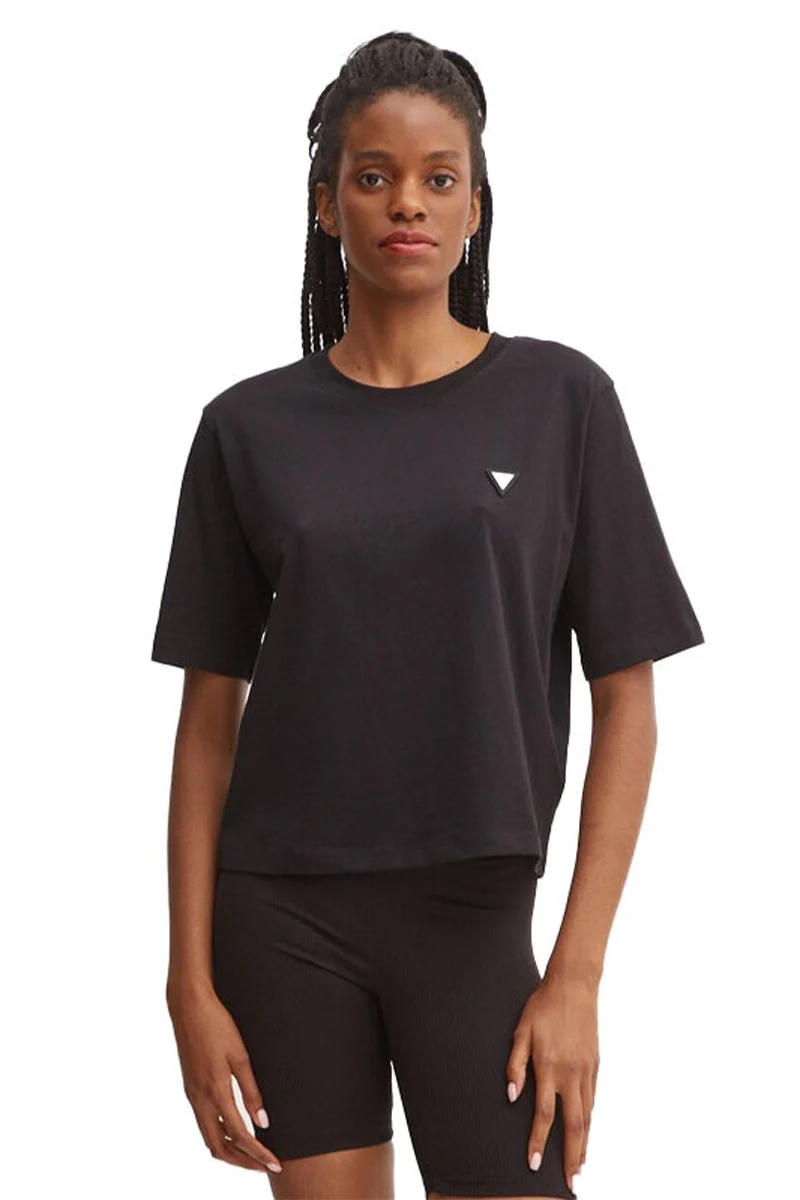 Guess Colette Kadın Siyah Aktif Boxy Fit T-Shirt V4BI21I3Z14-JBLK