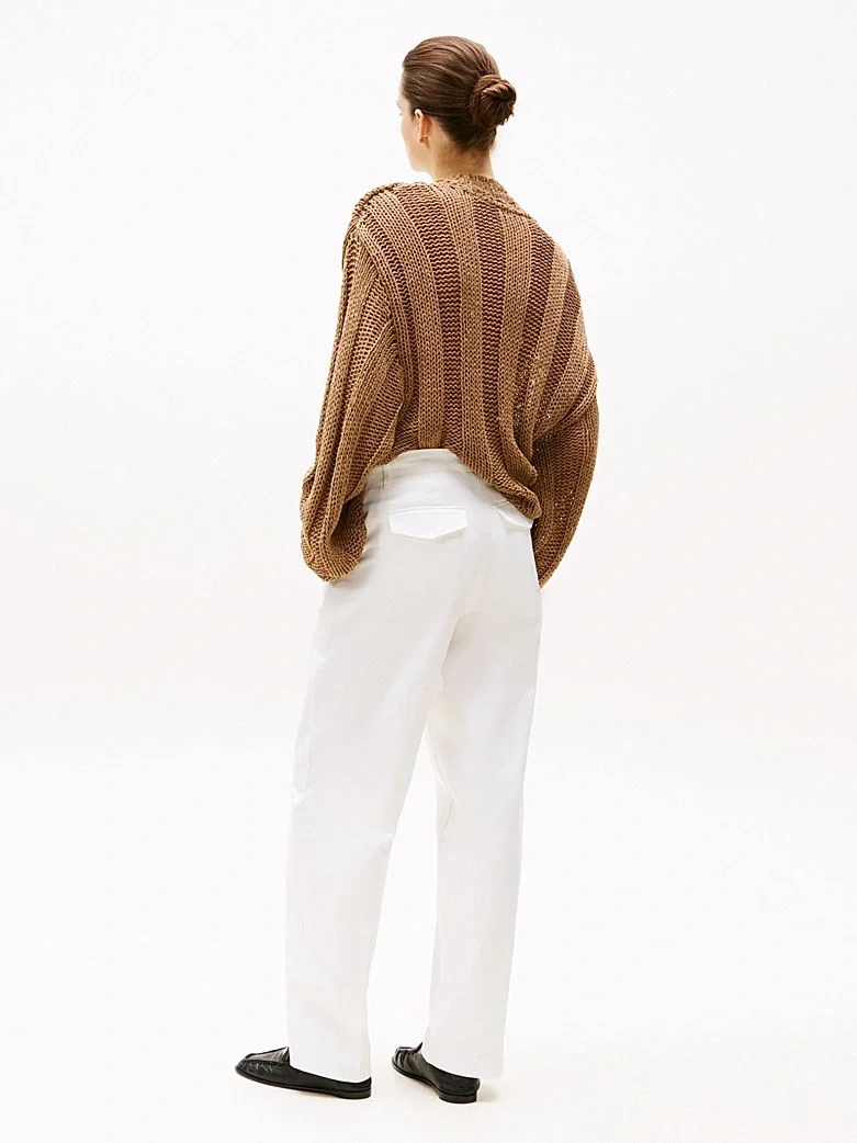 Tommy Hilfiger COTTON BARREL RELAXED STR CHINO Kadın  Pantolon WW0WW45487YCF