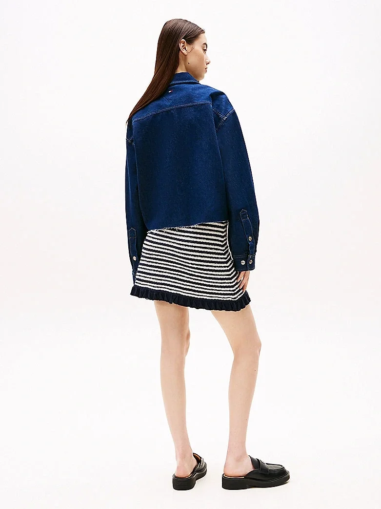 Tommy Hilfiger CRP DENIM SHIRT JCKT BI9056 Kadın  Gömlek DW0DW205671BK