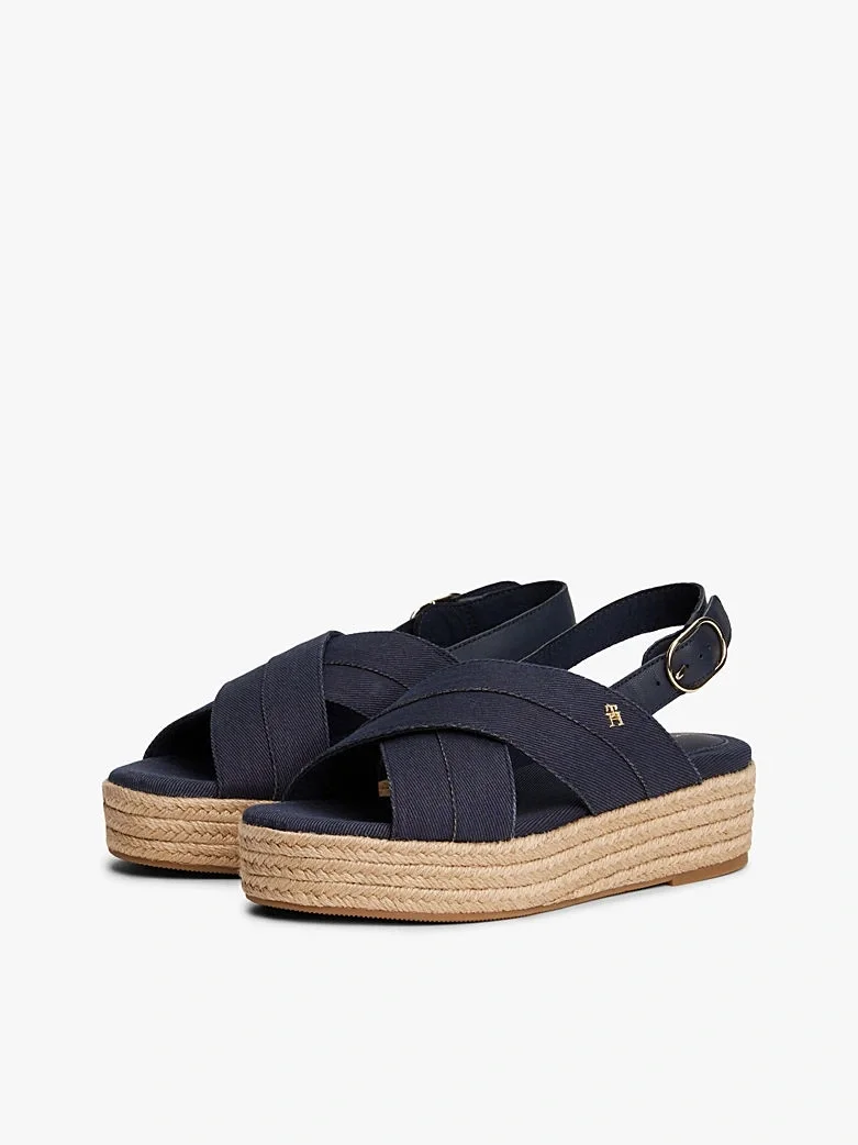 Tommy Hilfiger DENIM ESPADRILLE PLATFORM SANDAL Kadın  Sandalet FW0FW08669DW6