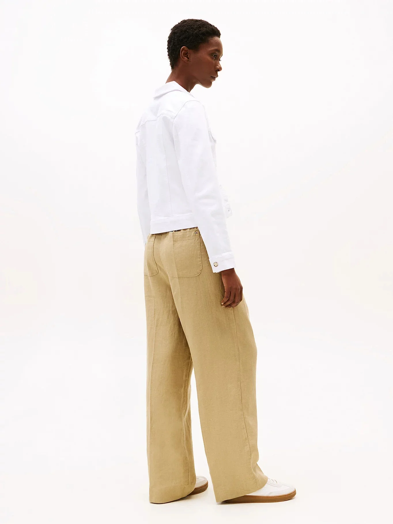 Tommy Hilfiger DNM SLIM JACKET WHITE Kadın  Ceket WW0WW44374YCF