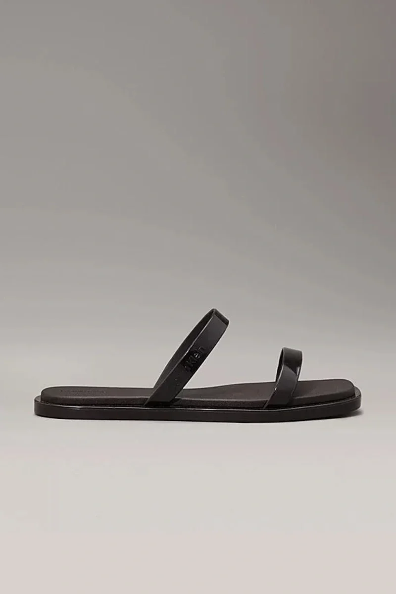 Calvin Klein DOUBLE BAR SLIDE - JELLY Kadın  Terlik HW0HW02417-BEH