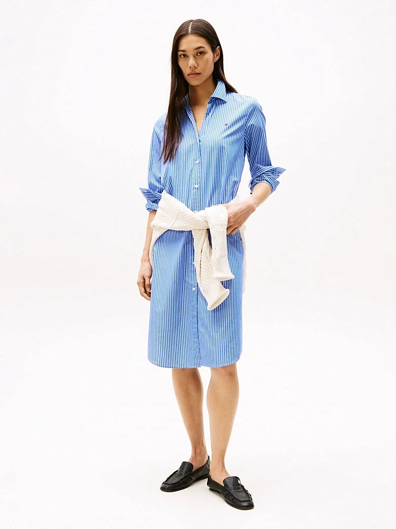 Tommy Hilfiger ESS POPLIN REGULAR SHIRT DRESS Kadın  Elbise WW0WW455810X6