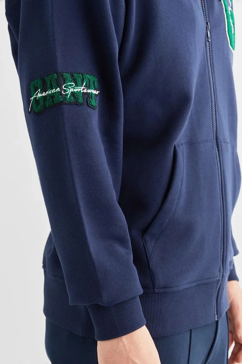 Gant COLLEGE FULL ZIP HOODIE Erkek Lacivert Ceket 2524339T.410
